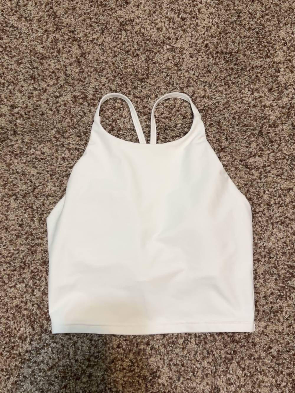 White High Neck Crop Tank Top